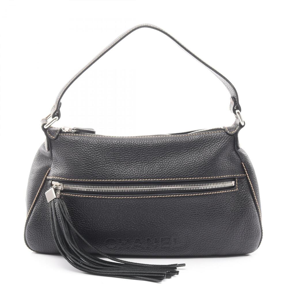Chanel Shoulder Bag Leather Black